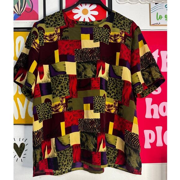 Modern Essentials Women’s Patchwork Blouse Size L – - Picture 1 of 5